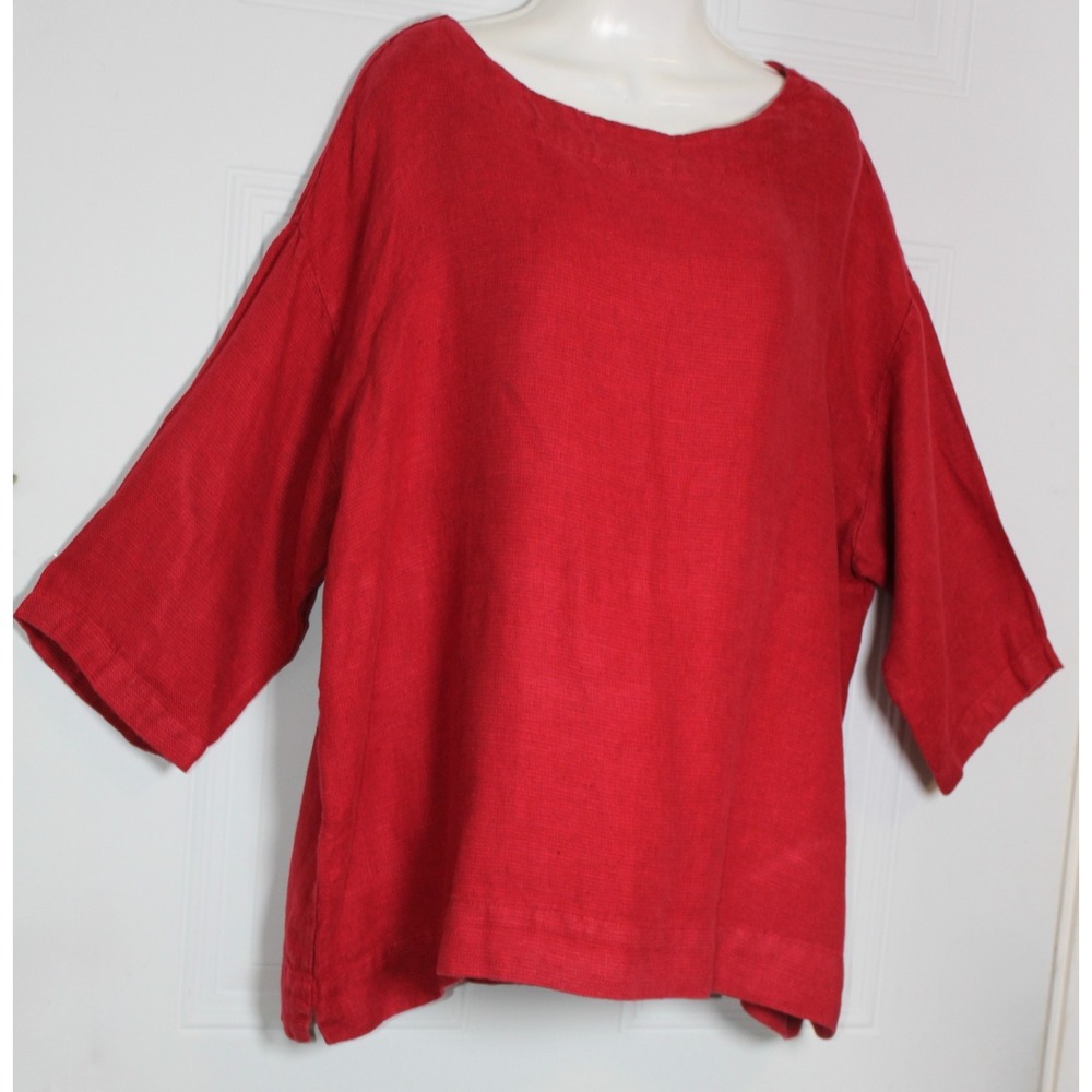 Bryn Walker Linen Top Lagenlook Minimalist Relaxed Breathable Capsule Sustainabl - Picture 4 of 8